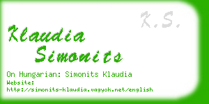 klaudia simonits business card